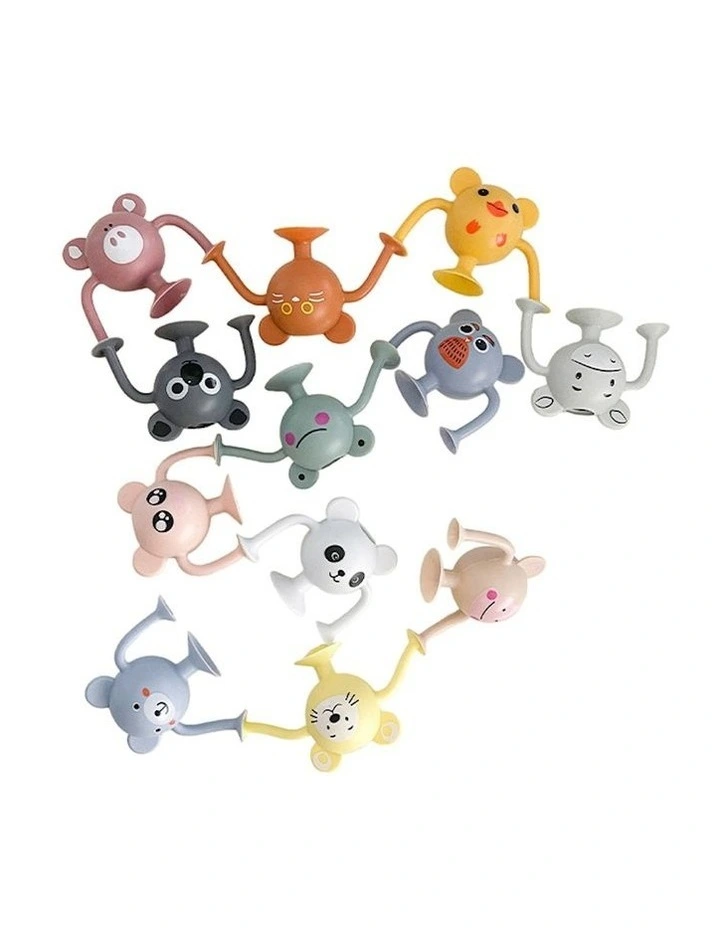 Silicone Suction Entire Zoo Collection Bath Toys 12 Pack