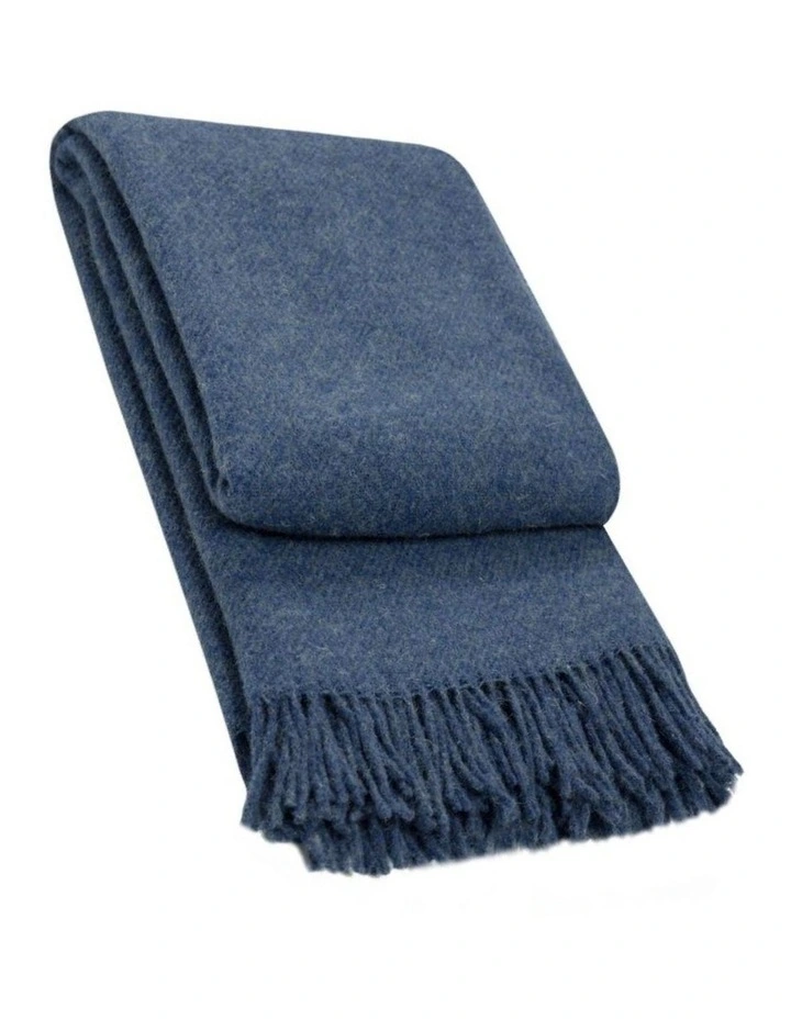 Brighton Throw Blanket in Navy Blue