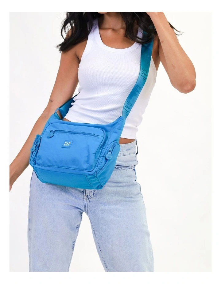 Nylon Multi Cross-Body Bag in Blue