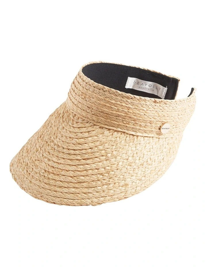 Shady Lady Natural Raffia Visor Hat