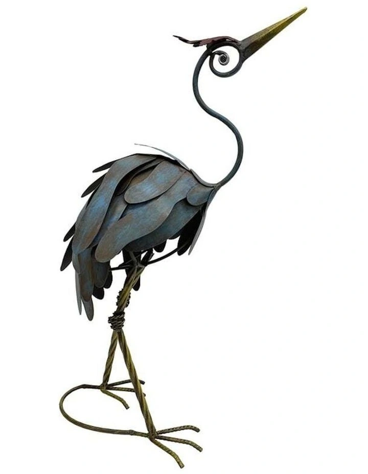 Bird Crane Figurine Large in Multi