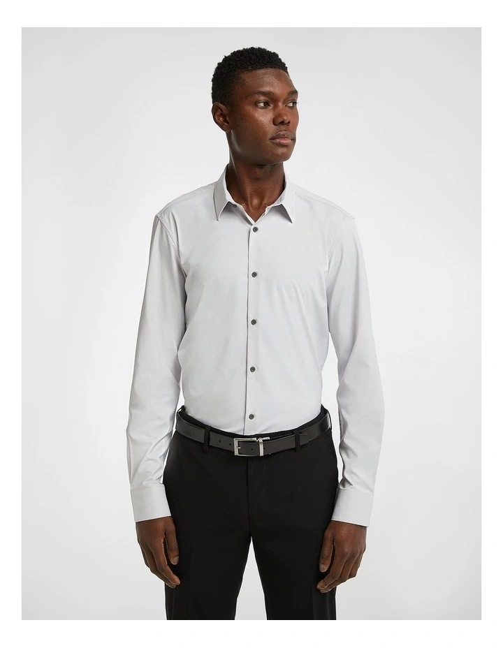 Tech Movement Slim Dress Shirt in Silver