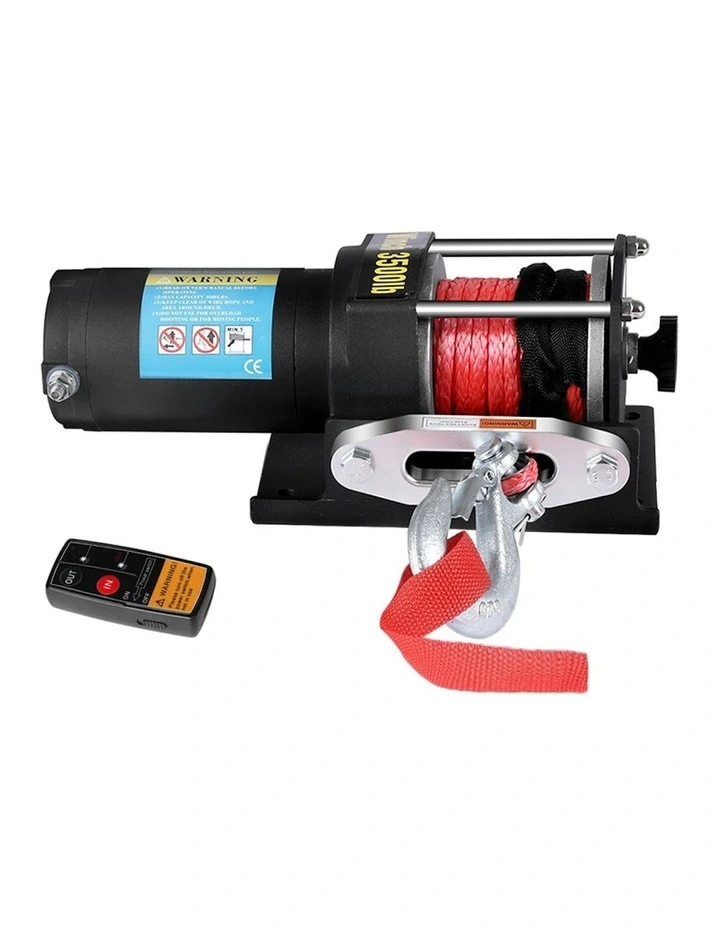 12V 4WD 3500LB Car Electric Winch in Black/Red