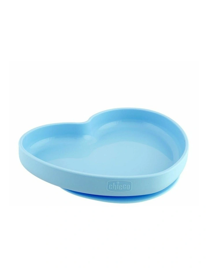 Silicone Heart Shaped Plate in Blue