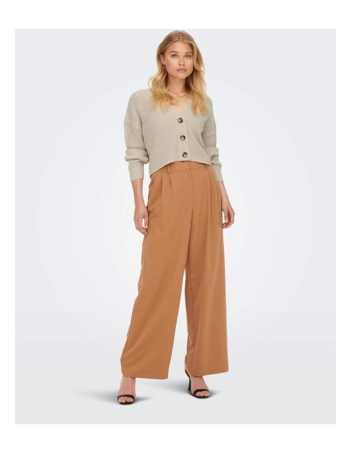 Carol Long Sleeve Knitted Cardigan in Stone
