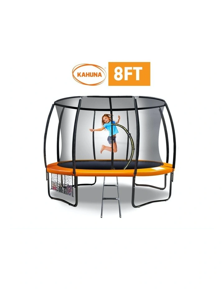 8ft Trampoline Spring Outdoor Free Mat Pad Net Ladder Orange