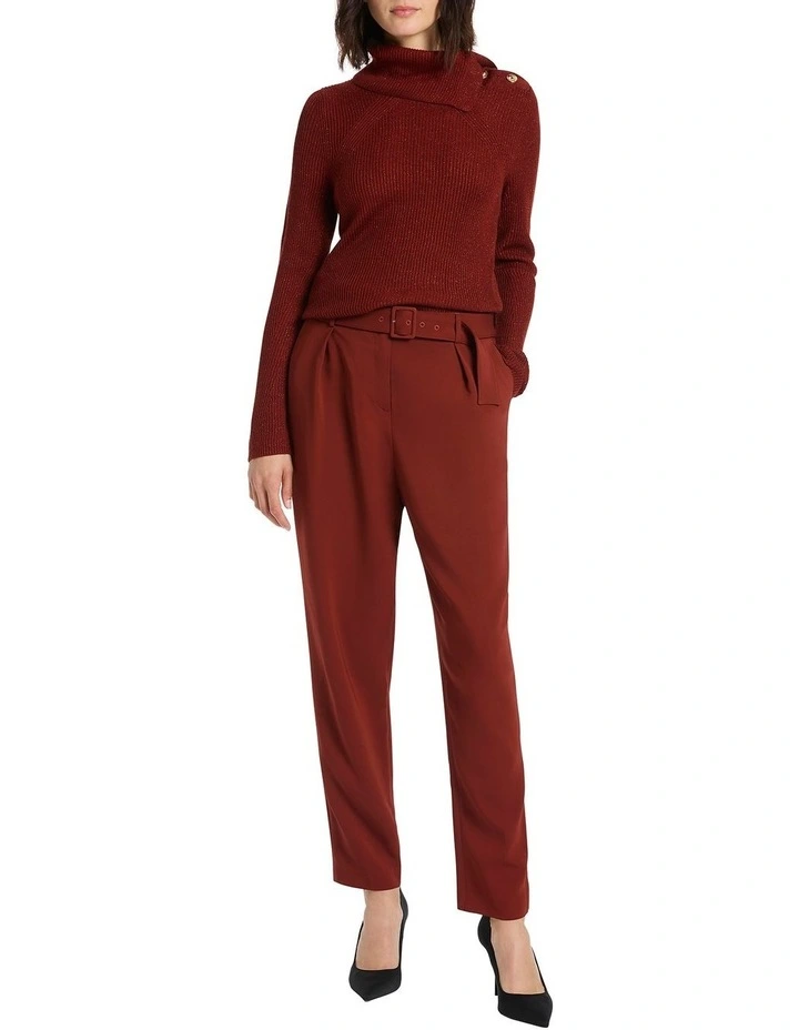 Ines Collared Wool Knit in Currant Sparkle