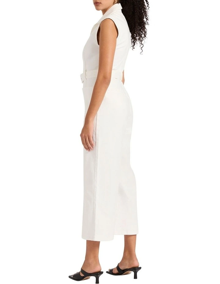 Taylor Denim Jumpsuit in Ivory