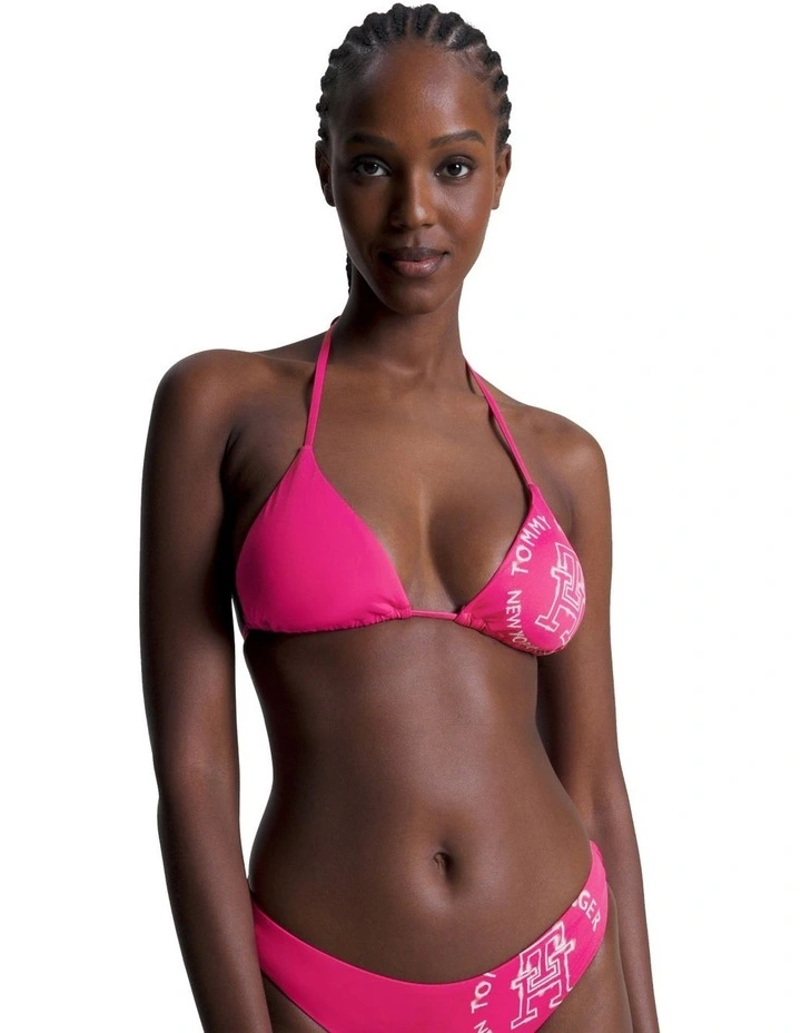 Logo Triangle Bikini Top in Pink