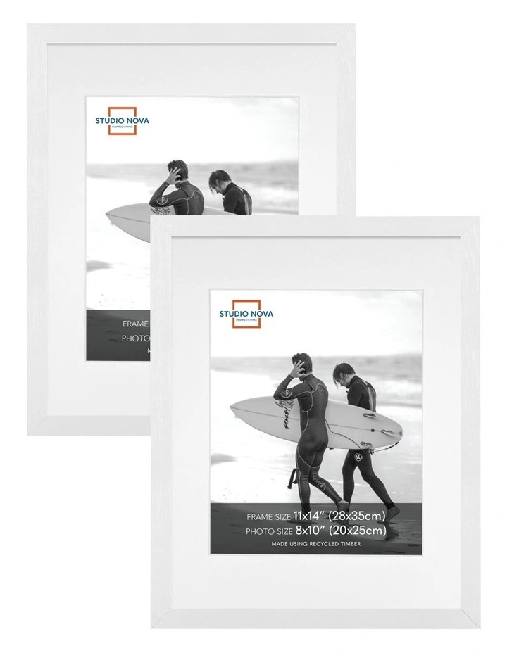 Premium Picture Photo Frame 11x14 to 8x10in Set of 2 in White