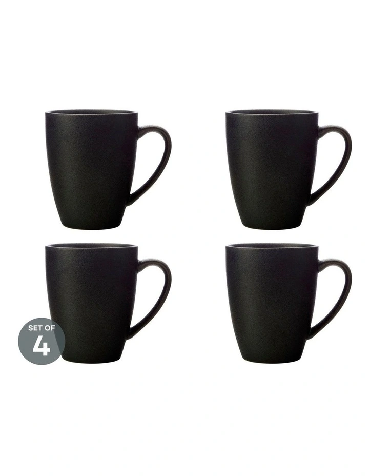 Caviar Coupe Mug 400ML Black Set of 4