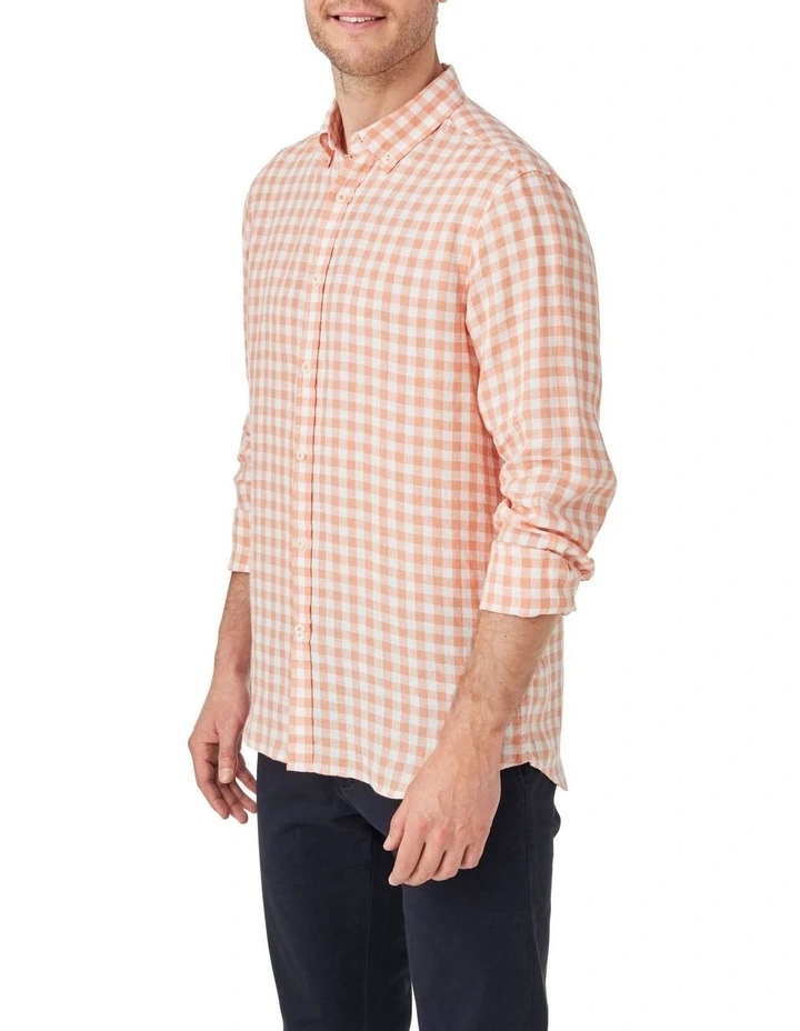 Chase Check Long Sleeve Shirt in Mango