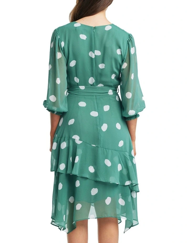 Begin Again Asymmetrical Dress in Green