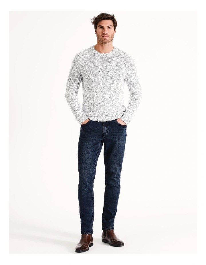 Tidal River Textured Crew Knit in White