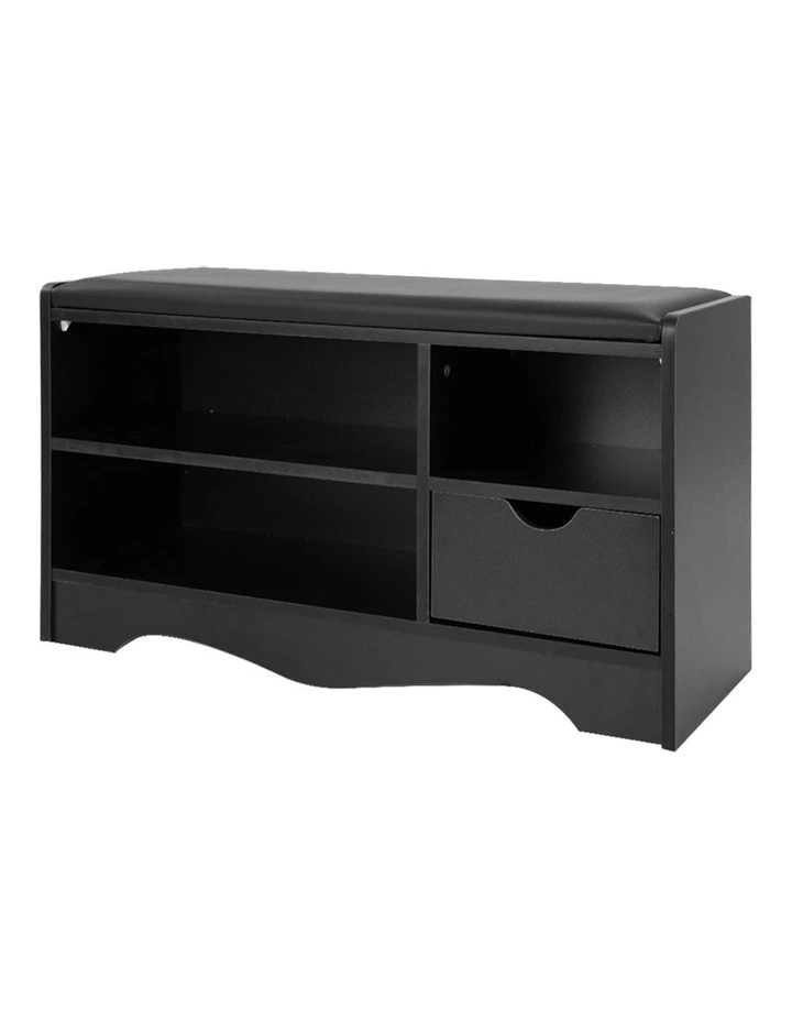 Shoe Cabinet Rack Storage Organiser Shelf Stool Bench Wood Ottoman Black