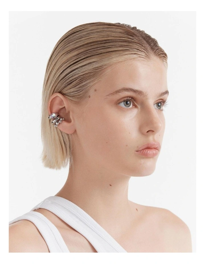 Reflective Ear Cuff Set in Electric Pink
