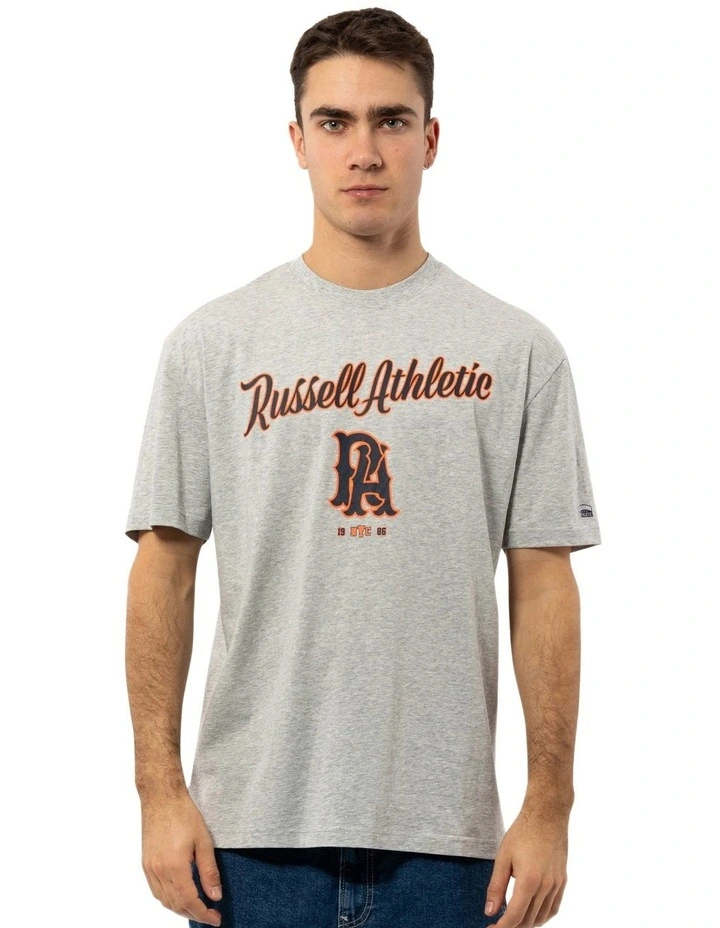 Strike Out Tee in Grey Marle