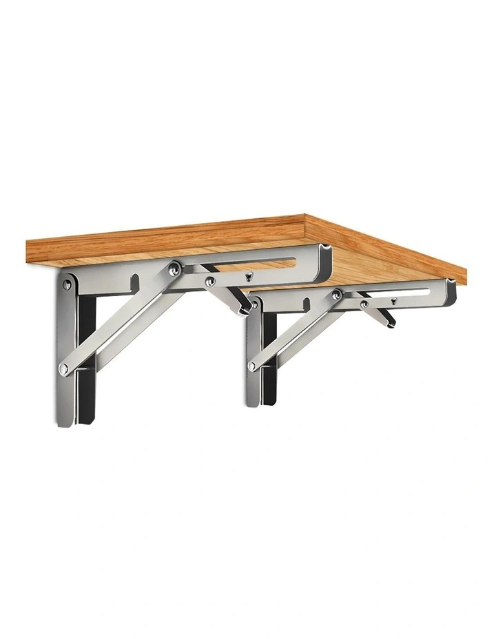 20" Folding shelf Brackets 2 Pieces in Silver