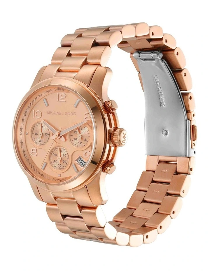 MK7324 Runway Chronograph Watch in Rose