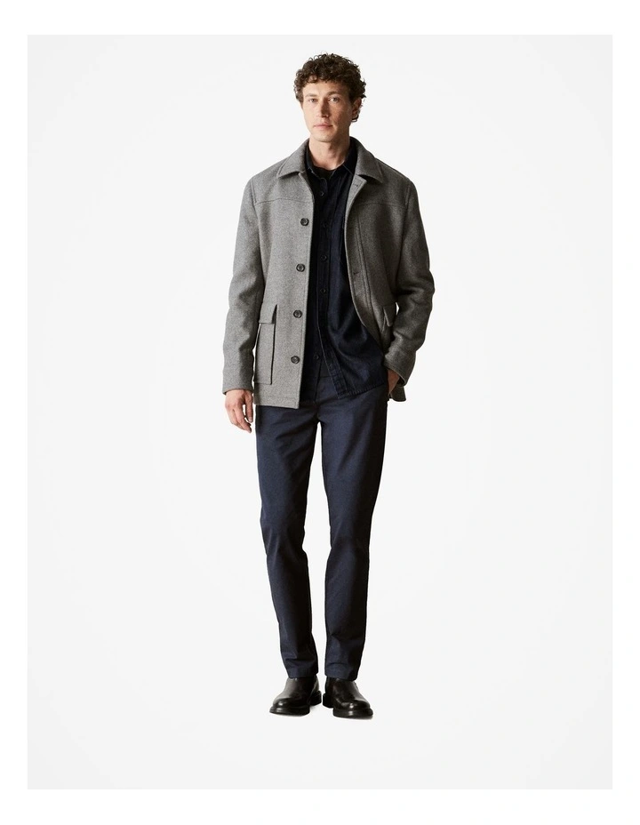 Regular Fit Denim Twill Shirt in Blue Black