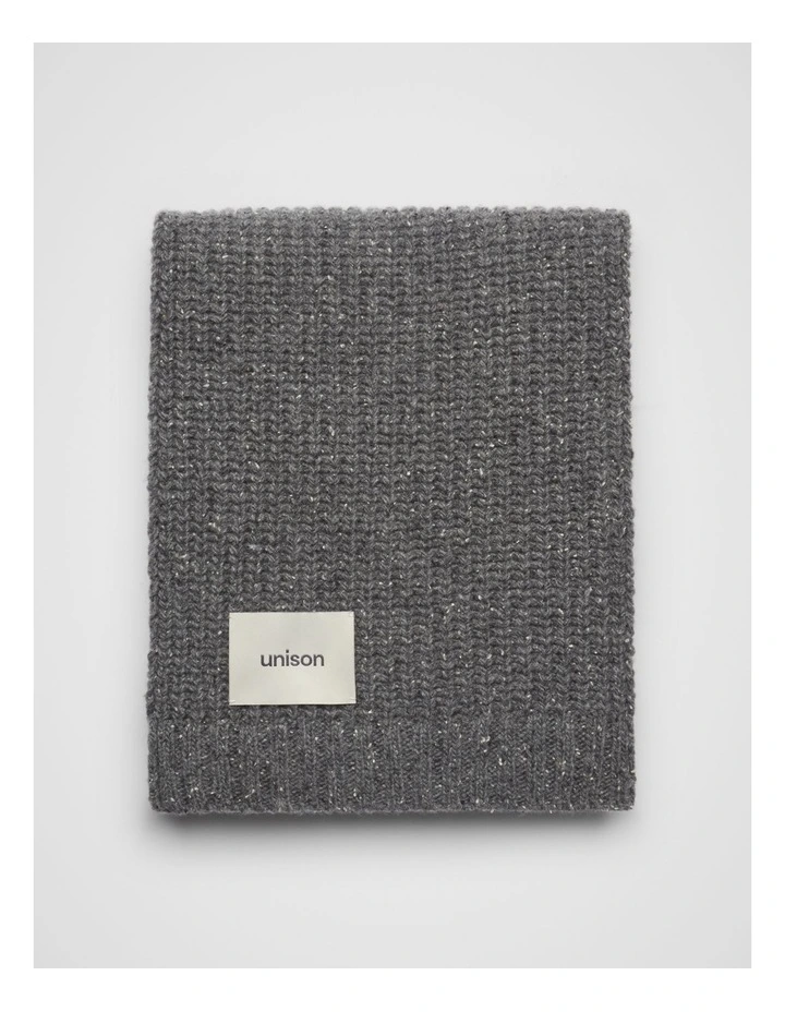 Rib Knit Scarf in Charcoal