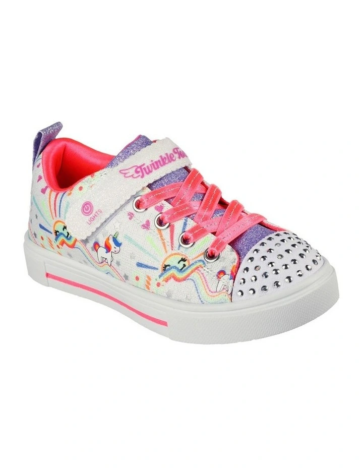 Twinkle Toes Sparks Unicorn Sunshine Youth Sneakers in White