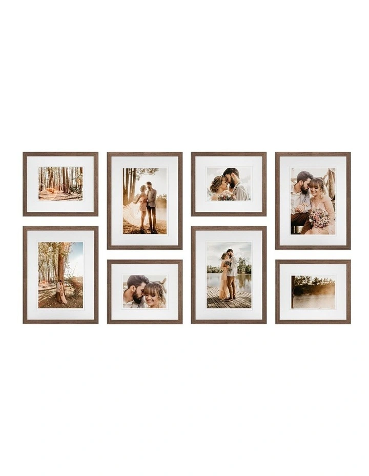 Australian Made Gallery Wall Set E (8 Frames) in Chestnut