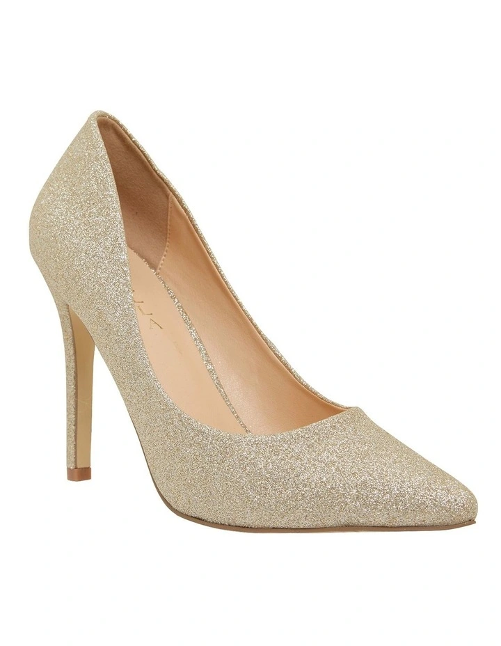 Harbour Heeled Shoes in Gold Glitter