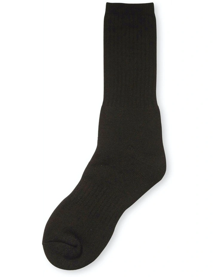 Workwear Crew Acrylic Socks 12 Pack in Black