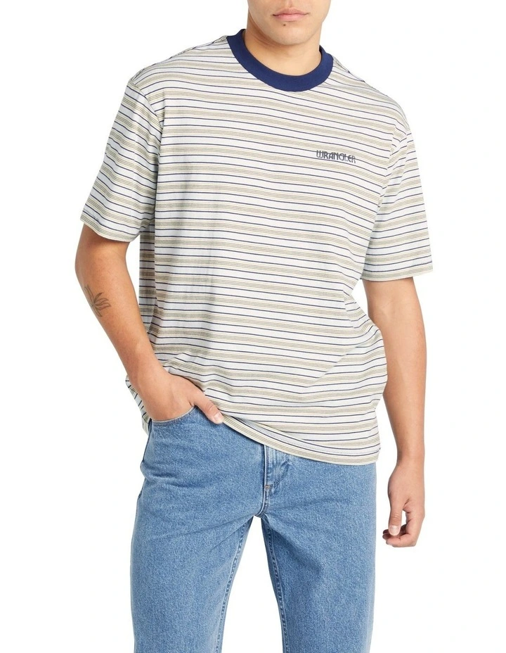 Slacker Stripe Tee in Ocean Swell