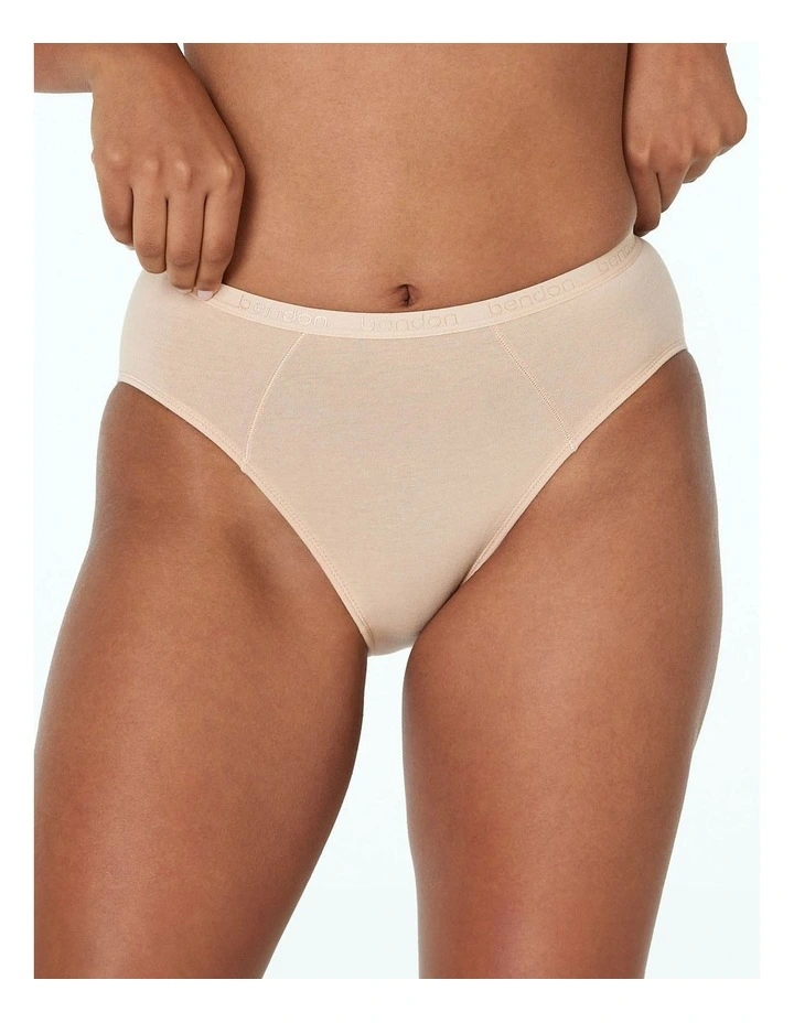 Body Cotton High Cut Brief in Natural