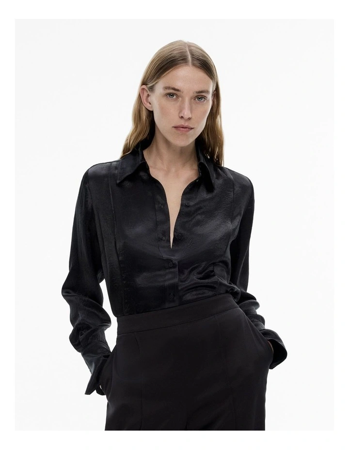 Seam Detail Shirt in Black