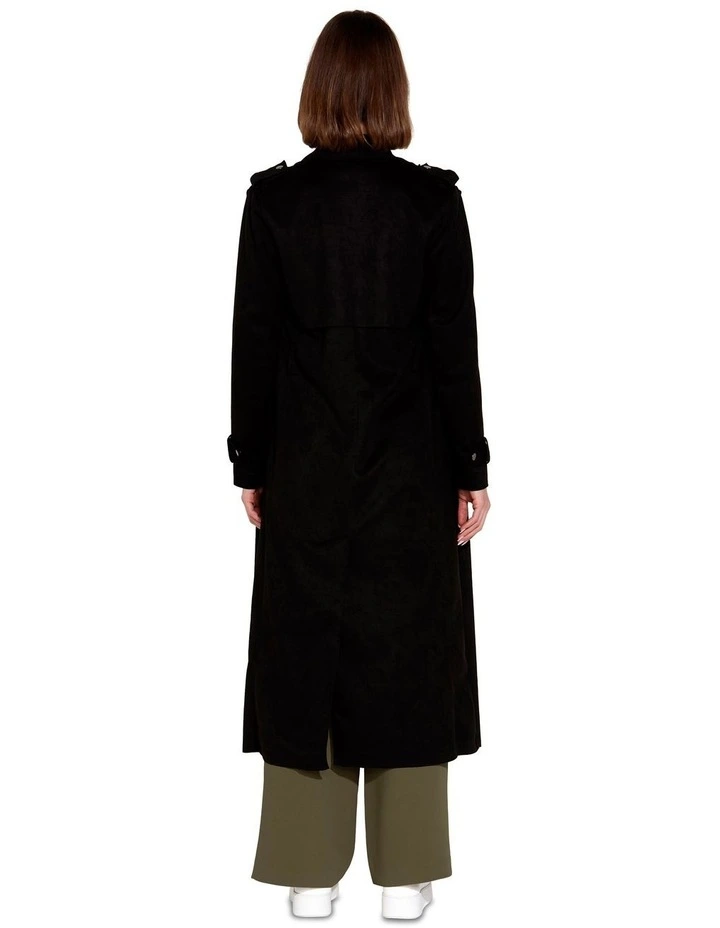 Bombshell Suede Trench in Black