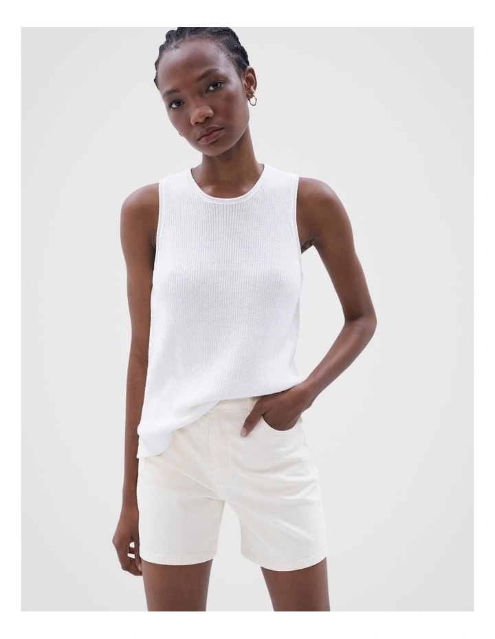 Resort Knit Tank in Ecru