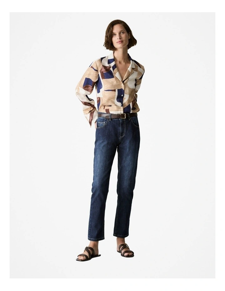 Australian Cotton Blend Boyfriend Jean in Washed Indigo