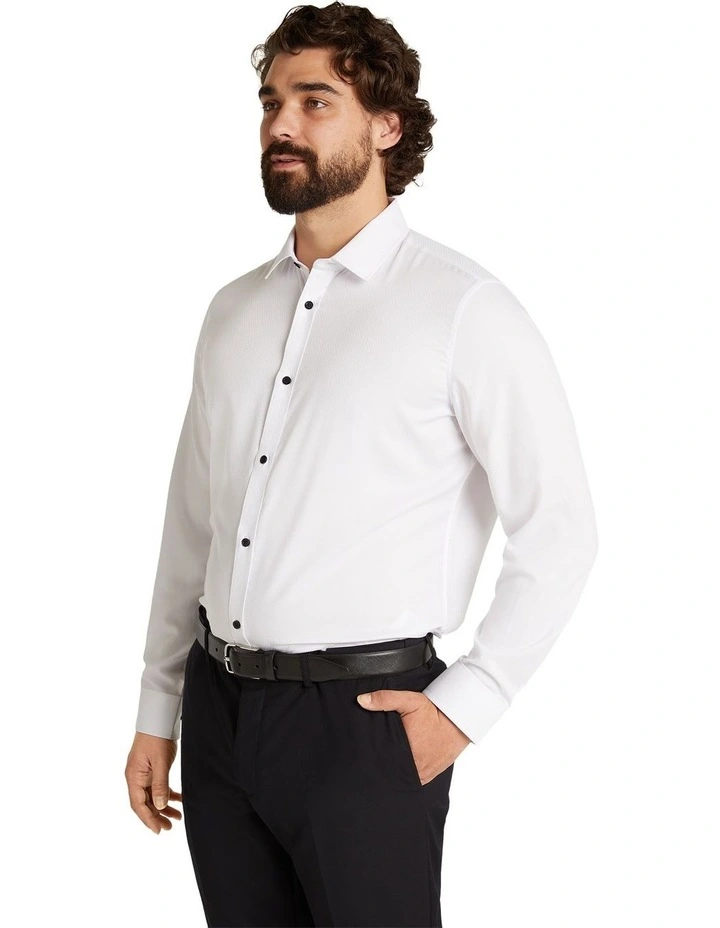 Washington Textured Bamboo Blend Shirt in White