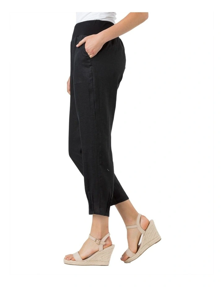 Jersey Waist Linen Pant