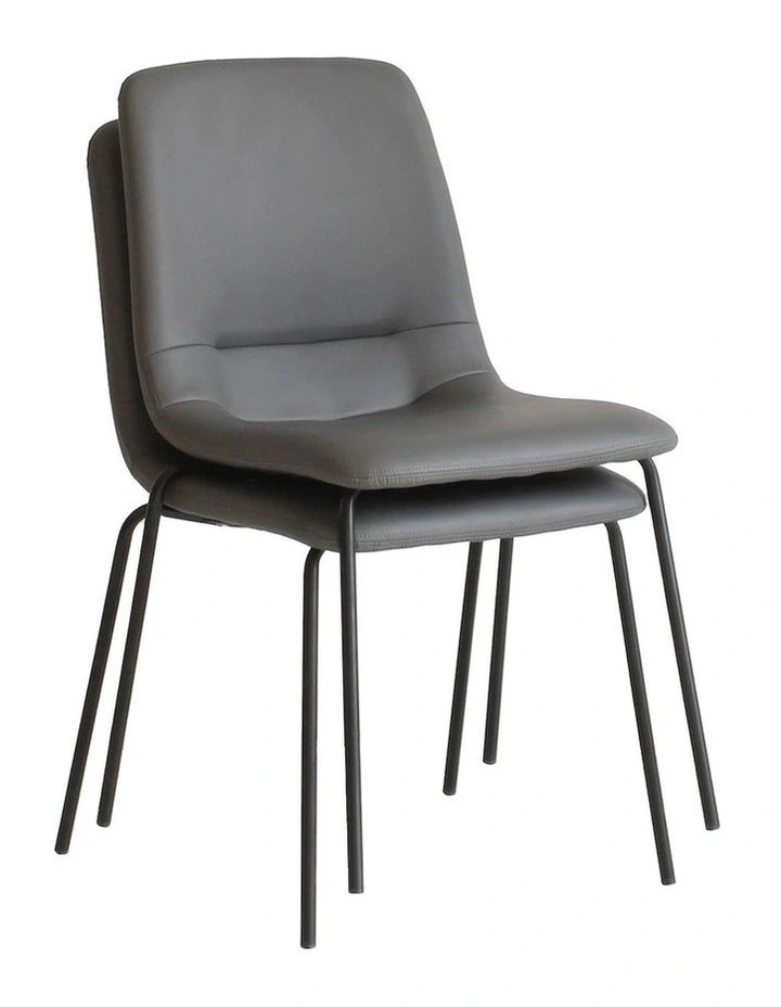 PU Leather Dining Chairs x4 in Grey