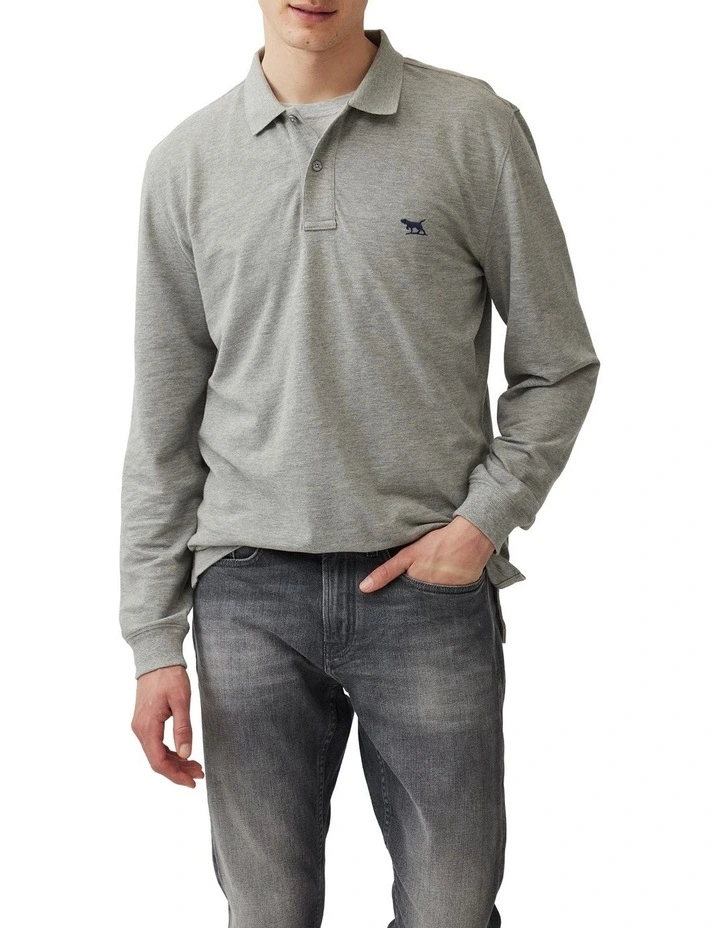 Long Sleeve Original Fit Gunn Polo in Grey Marle