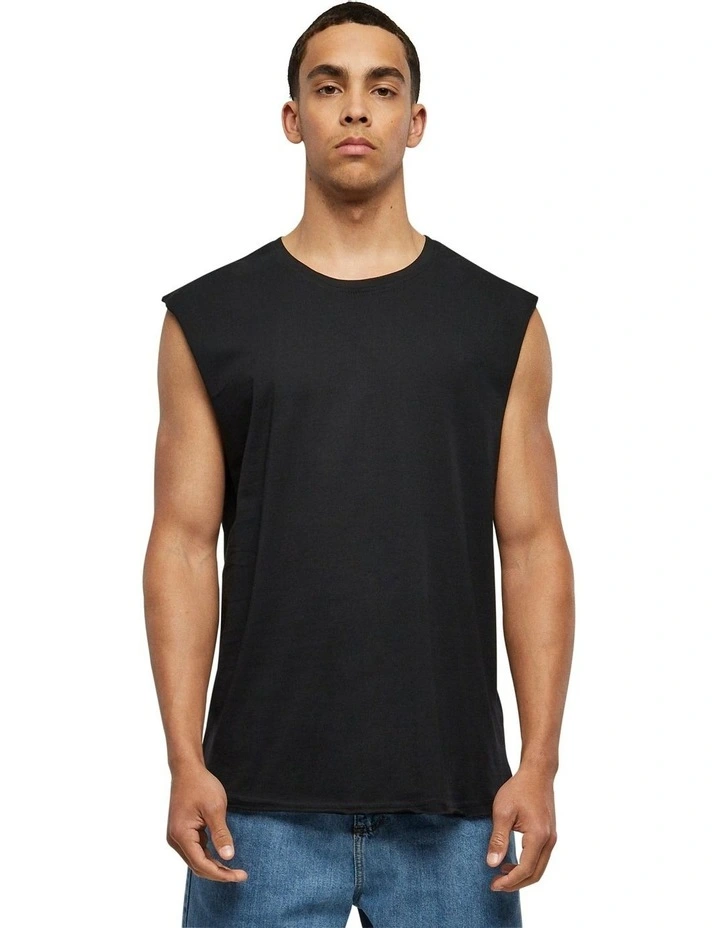 Open Edge Sleeveless Tee in Black