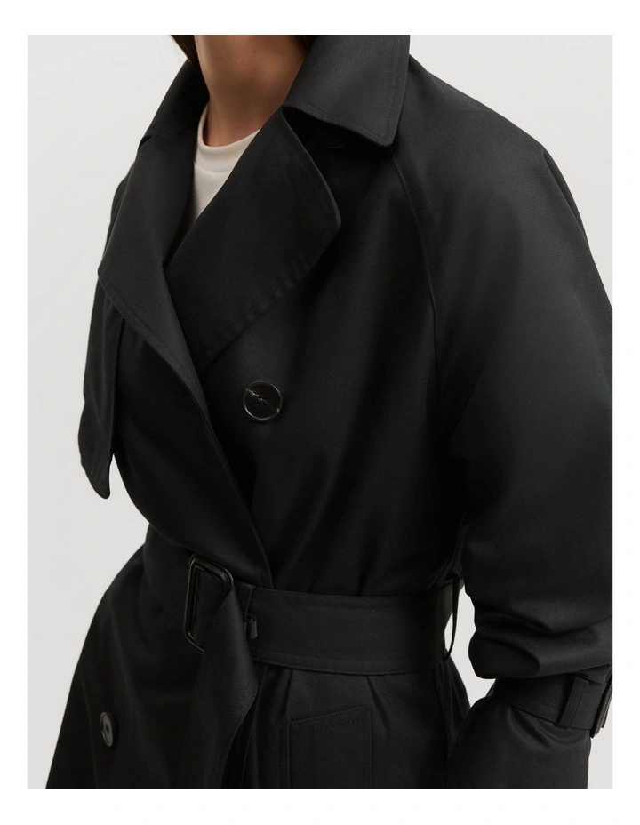 Relaxed Trench Coat in Black