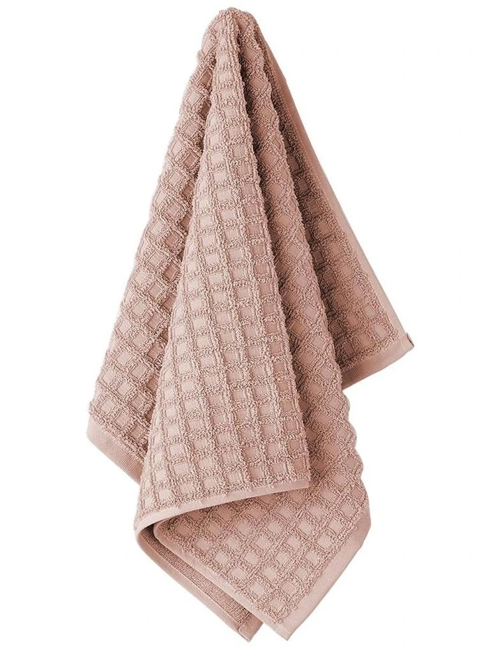 Waffle Bath Towel Range in Pink Clay