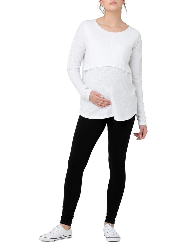 Richie Long Sleeve Nursing Tee in White