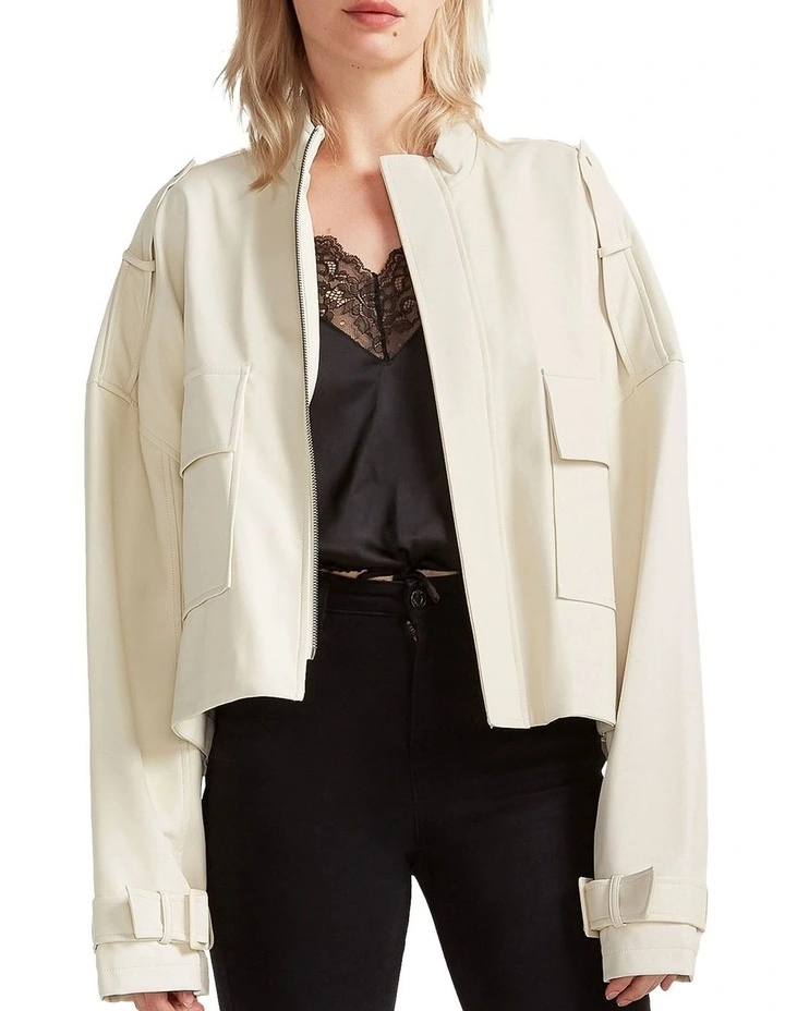 Reload Draped Leather Look Jacket