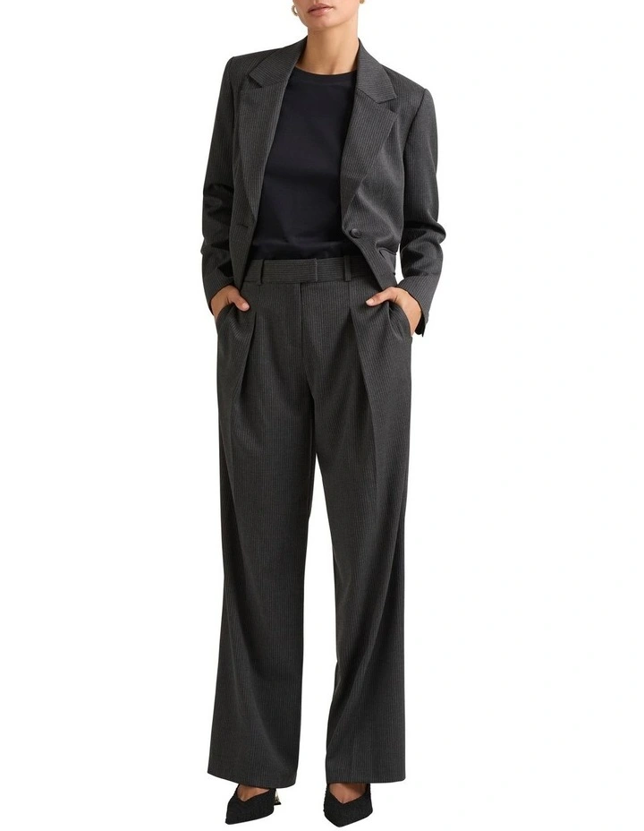 Belva Pinstripe Pant in Charcoal Stripe