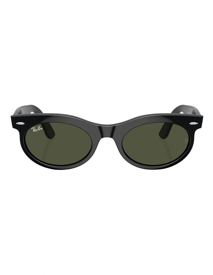 Wayfarer Oval Sunglasses in Black