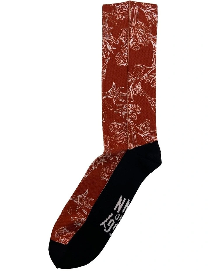 Recycled Polyester Kangaroo Paw Socks in Burnt Orange