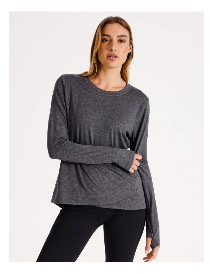 Cross Front Top in Charcoal