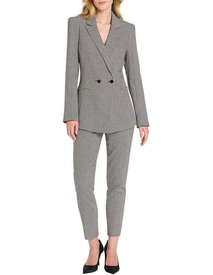 Toscana Houndstooth Blazer in Black/Ivory