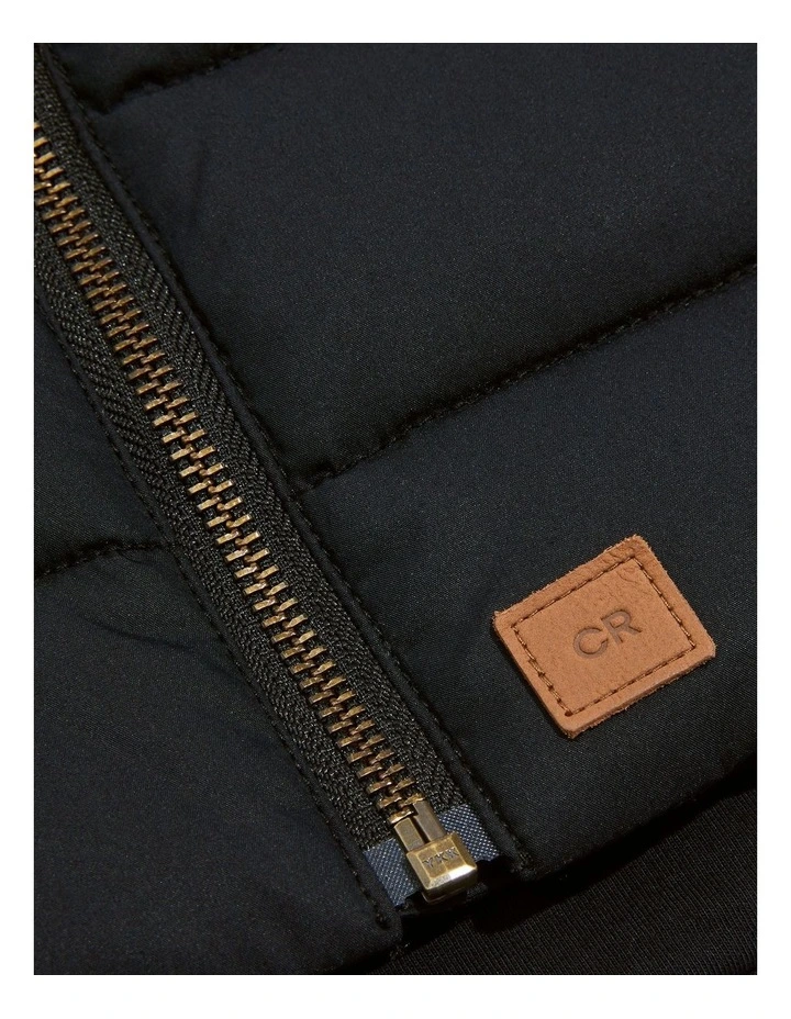Rib Nylon Vest in Black